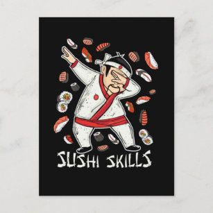 Postal Sushi Habilidades de comida japonesa regalo de sus