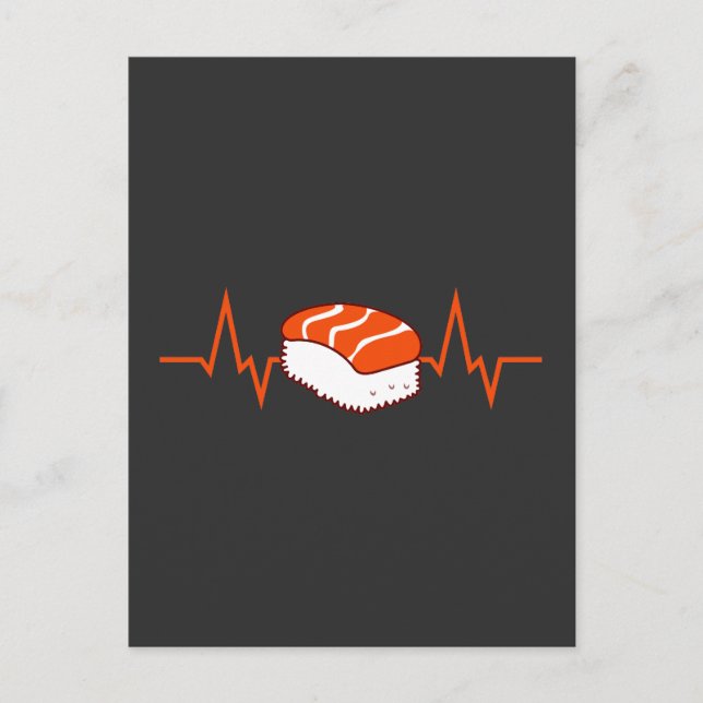 Postal Sushi Heartbeat La comida asiática japonesa (Anverso)