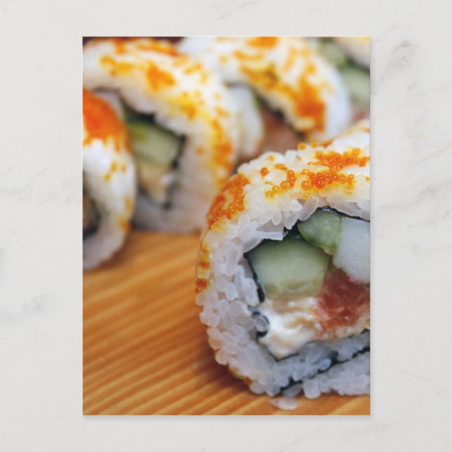 Postal Sushi Japonés Delicioso Comida Asiática Sabroso (Anverso)
