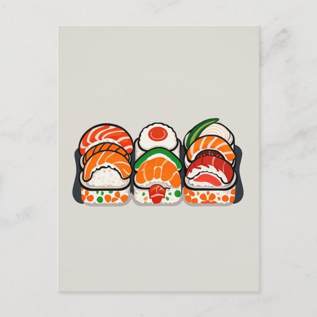 Postal Sushi japonés minimalista (Anverso)