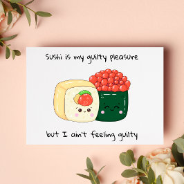 Postal Sushi lindo al estilo kawaii