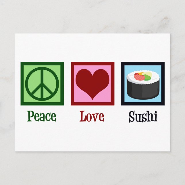 Postal Sushi Love Peace (Anverso)