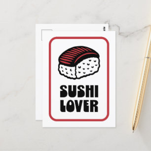 Postal Sushi lover nigiri retro estética