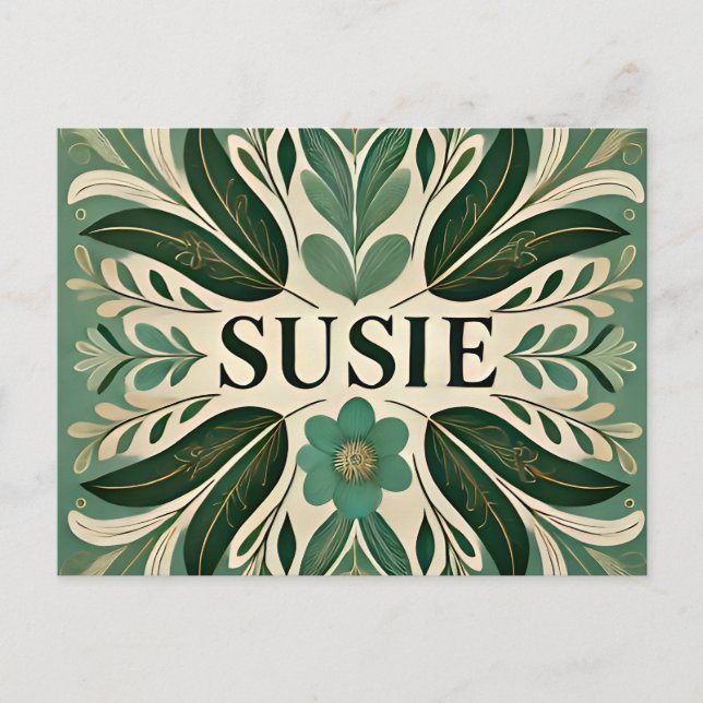 Postal SUSIE ~ Pasteles que rezuman ~ Diseño de fractal 3 (Anverso)