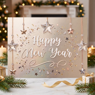 Postal Suspended Stars Feliz Año Nuevo Chic