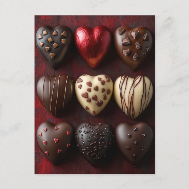 Postal süße Herzen aus Schokolade Valentinstag (Anverso)