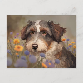 Postal Süßes Aussiedoodle Portrait
