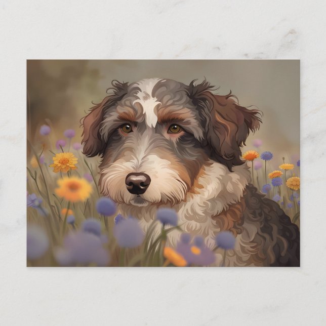 Postal Süßes Aussiedoodle Portrait (Anverso)