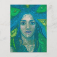 Susurro, Sirena Pescado Surreal Fantasía Arte Pint