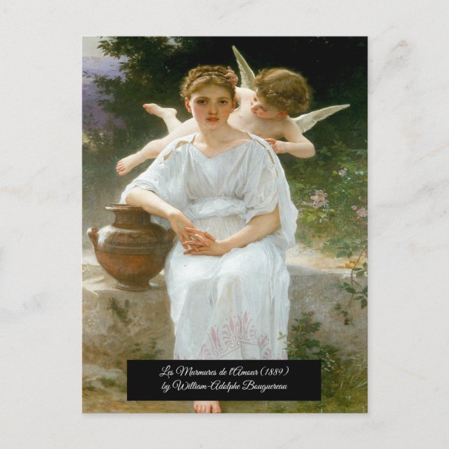 Postal Susurros de amor de Bouguereau (Anverso)