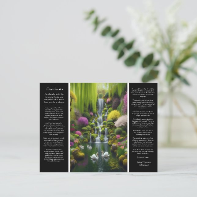 Postal Susurros de la Desiderata de la primavera, luz de  (Anverso de pie)