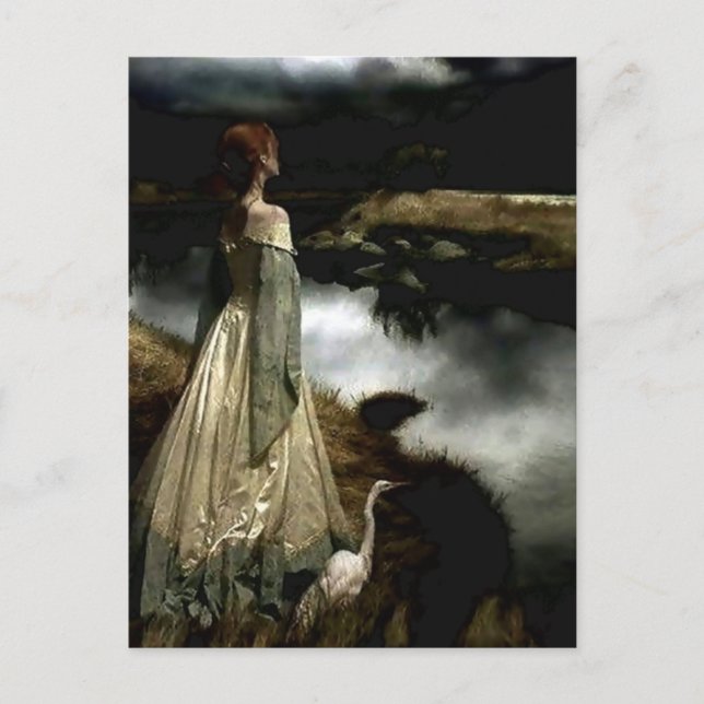 Postal “Susurros en el viento” de Edward Robert Hughes (Anverso)