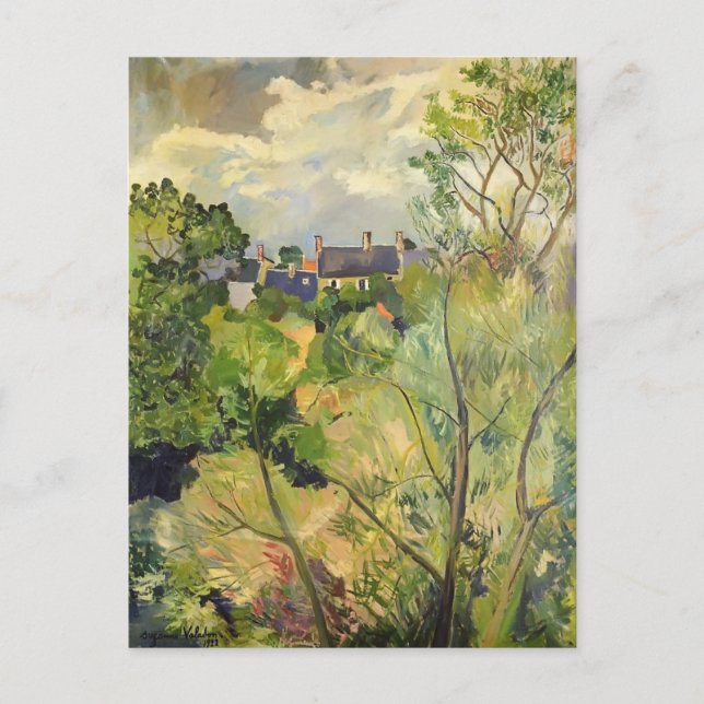 Postal Suzanne Valadon - Vista desde mi ventana en genets (Anverso)