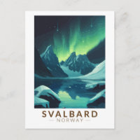 Svalbard Noruega Luces del Norte Viaje Arte Vintag