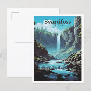 Postal Svartifoss Islandia Viajes de vintage de arte