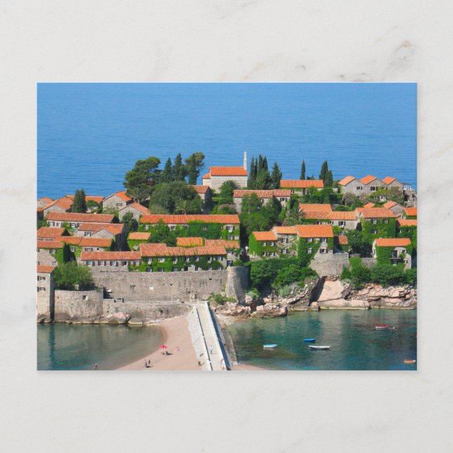 Postal Sveti Stefan en Montenegro Postcard (Anverso)