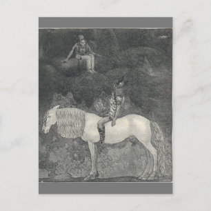 Postal Svipdag habla con Thokk de John Bauer