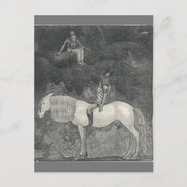 Postal Svipdag habla con Thokk de John Bauer (Anverso)