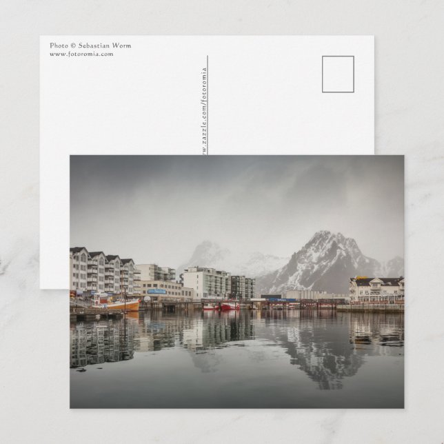 Postal Svovaer Lofoten Noruega (Anverso / Reverso)