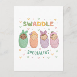 Postal Swaddle Specialist Cute Baby Illustration