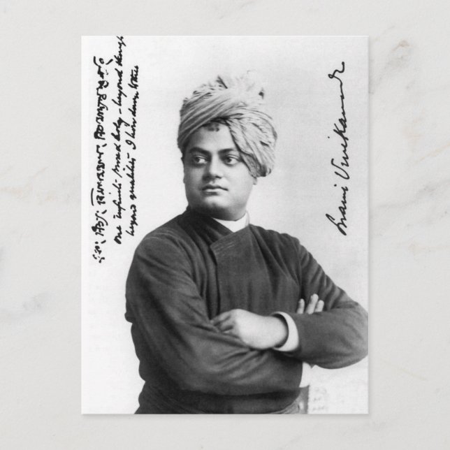 Postal Swami Vivekananada en America 1893 Vintage Post (Anverso)