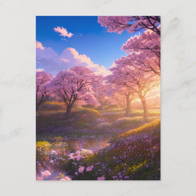 Postal Swamp de flores de cerezo (Anverso)