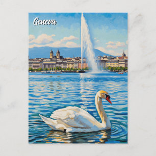 Postal Swan en Ginebra Suiza Viajes