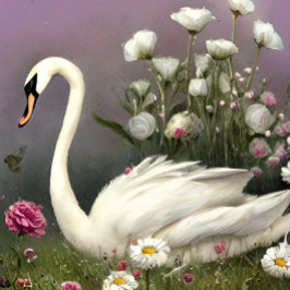 Postal Swan in a Garden