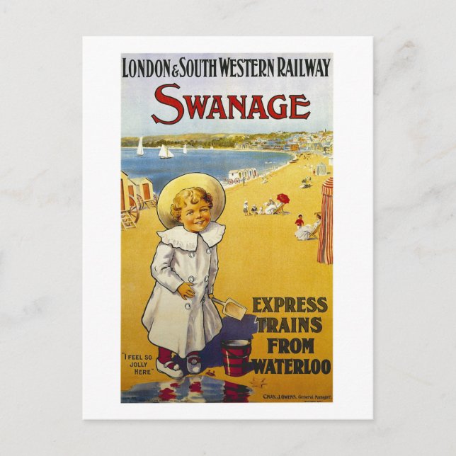 Postal Swanage, Gran Bretaña, viajes, cosecha (Anverso)