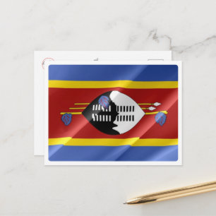 Postal Swazilandia - Bandera ondeando -
