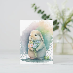 Postal Sweet Bunny & Wildflowers III