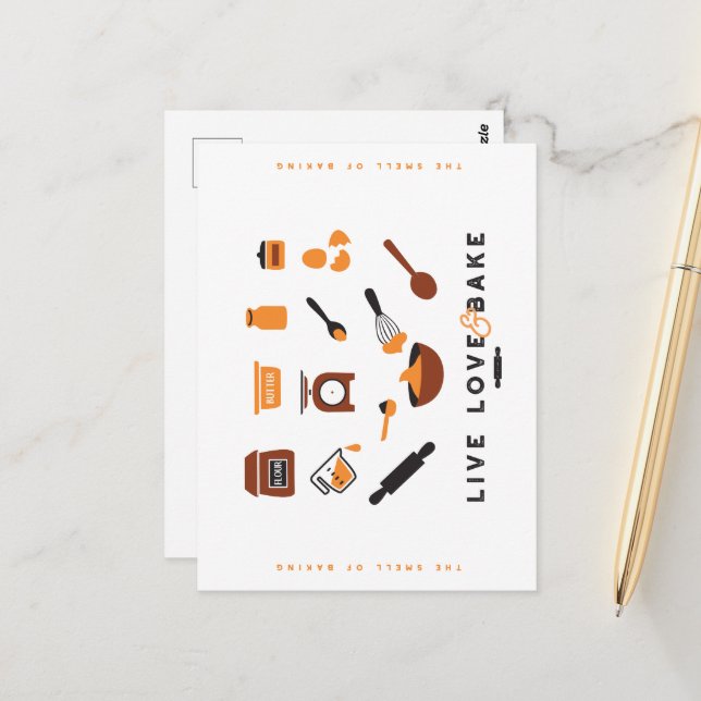 Postal Sweet Cute Baking Tools Art (Anverso/Reverso In Situ)