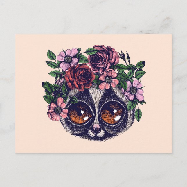 Postal Sweet Floral Lemur (Anverso)