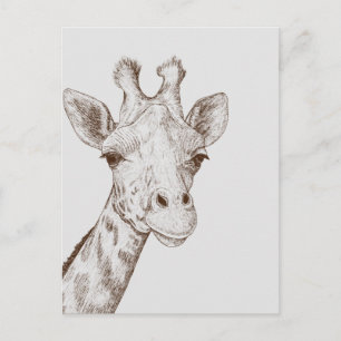 Postal Sweet Giraffe Face
