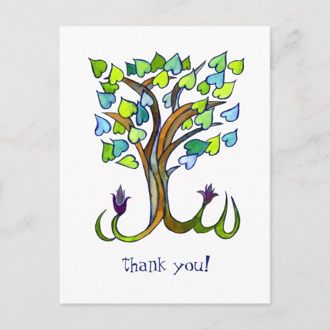 Postal Sweet Heart Tree GRACIAS PERSONALIZADO (Anverso)