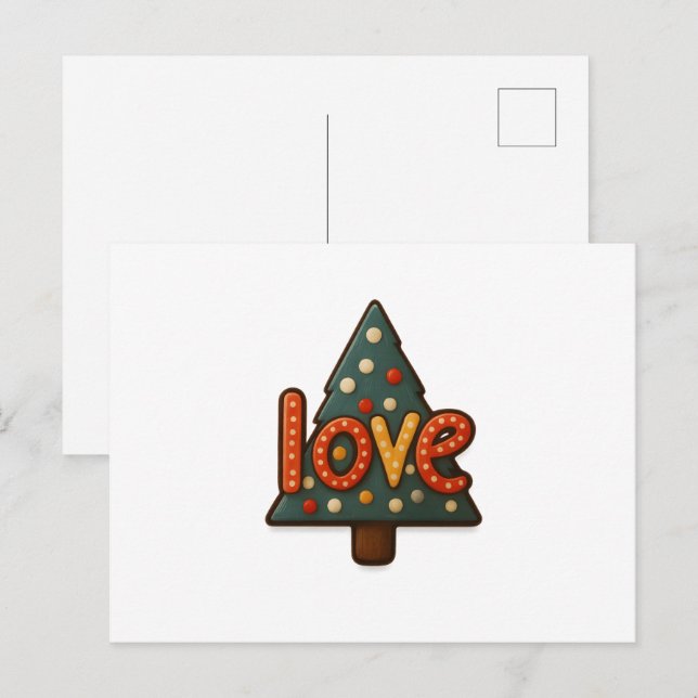Postal 🎄 Sweet Holiday Love 🍪❤️ (Anverso / Reverso)