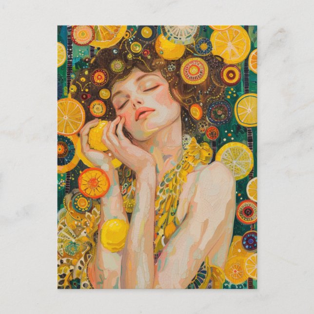 Postal Sweet Lemon Dreams Klimt Style AI (Anverso)