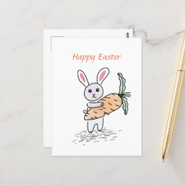 Postal Sweet Little Bunny Happy Easter Cute Card