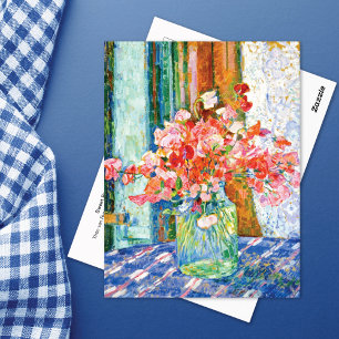 Postal Sweet Peas Glass Jar Théo van Rysselberghe