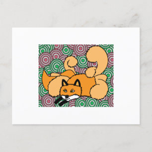 Postal Sweet Retro Vintage Personalizado Fox
