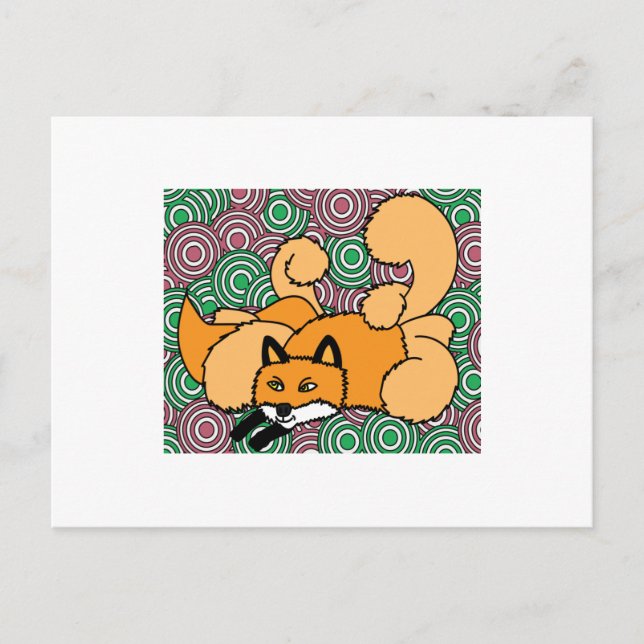 Postal Sweet Retro Vintage Personalizado Fox (Anverso)