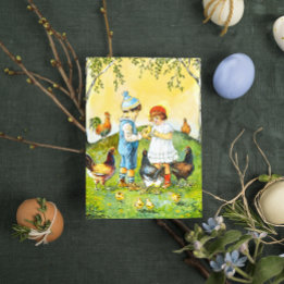 Postal Sweet Vintage Jenny Nyström Happy Easter
