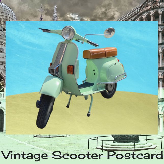 Postal Sweet Vintage Scooter Fun (Subido por el creador)
