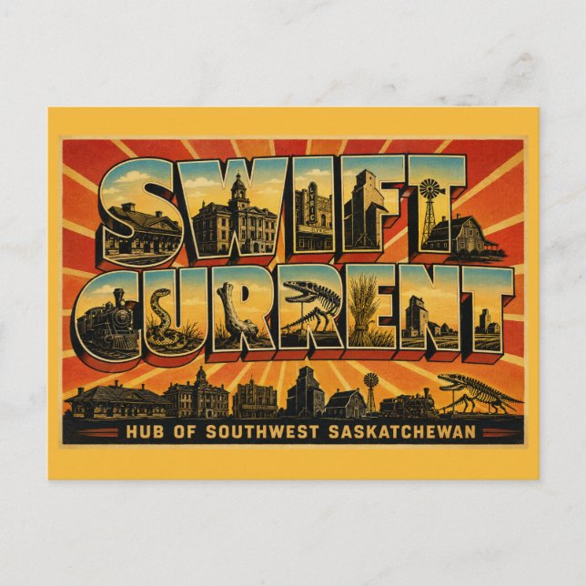 Postal Swift Current Saskatchewan Centro Suroeste (Anverso)