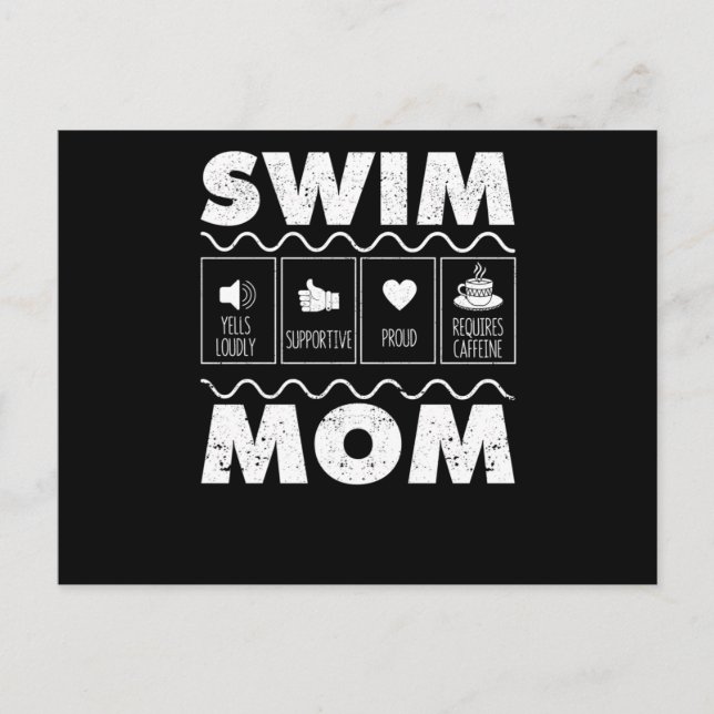 Postal Swim Mom Content Funny Swimming Mom Swimmer (Anverso)