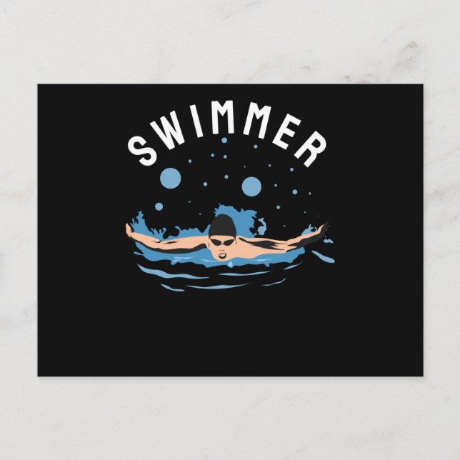 Postal Swimmer - Diseño perfecto para nadadores (Anverso)