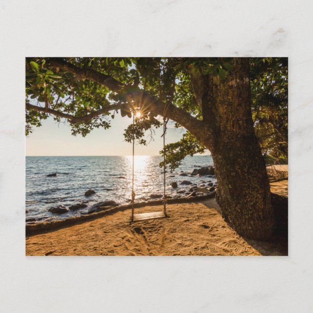 Postal Swing on the Beach at Sunset (Anverso)