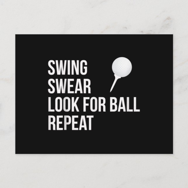Postal Swing Swear Look For Ball Repeat Funny Golf (Anverso)