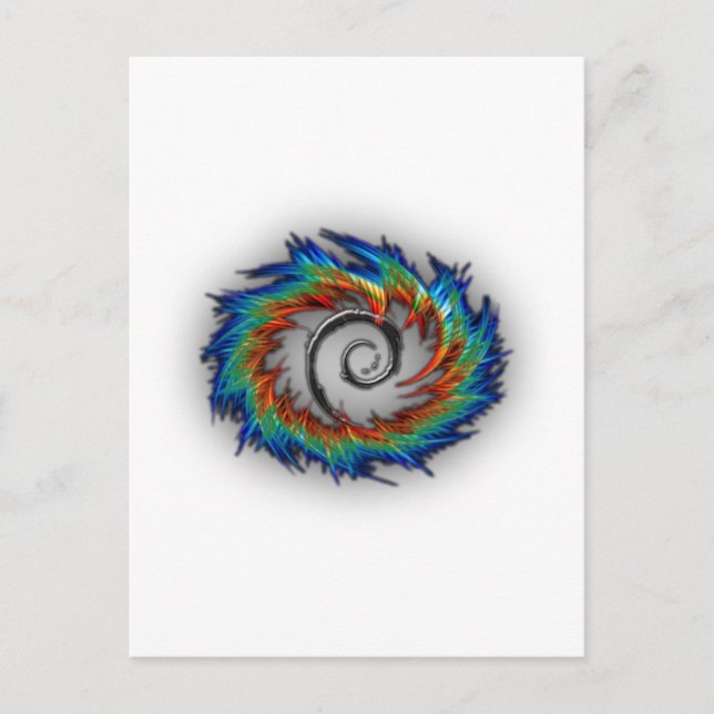 Postal swirl de Debian (Anverso)