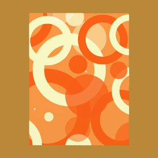 Postal Swirl Naranja estética de los años 70